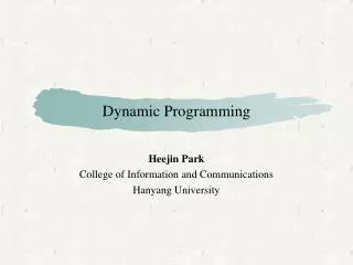 Dynamic Programming