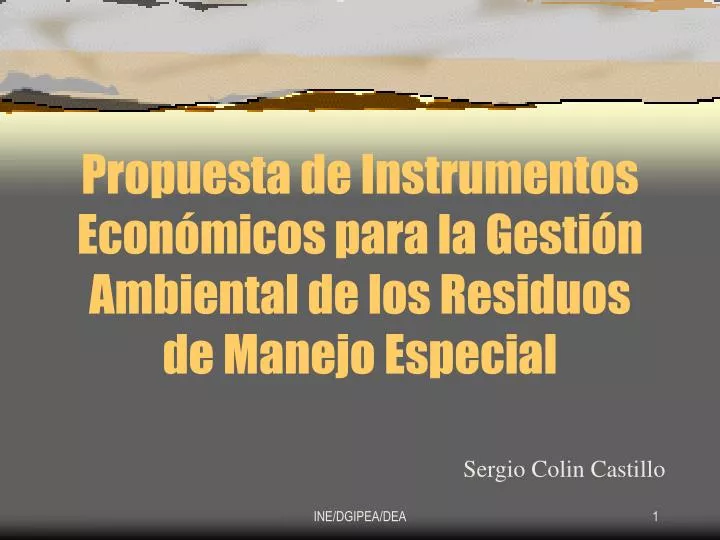 propuesta de instrumentos econ micos para la gesti n ambiental de los residuos de manejo especial