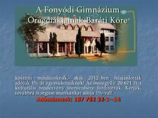 a fony di gimn zium regdi kjainak bar ti k re
