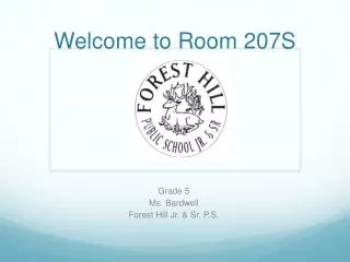 welcome to room 207s