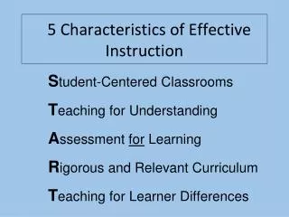 5 Characteristics of Effective Instruction