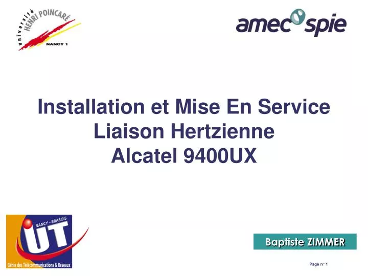 installation et mise en service liaison hertzienne alcatel 9400ux