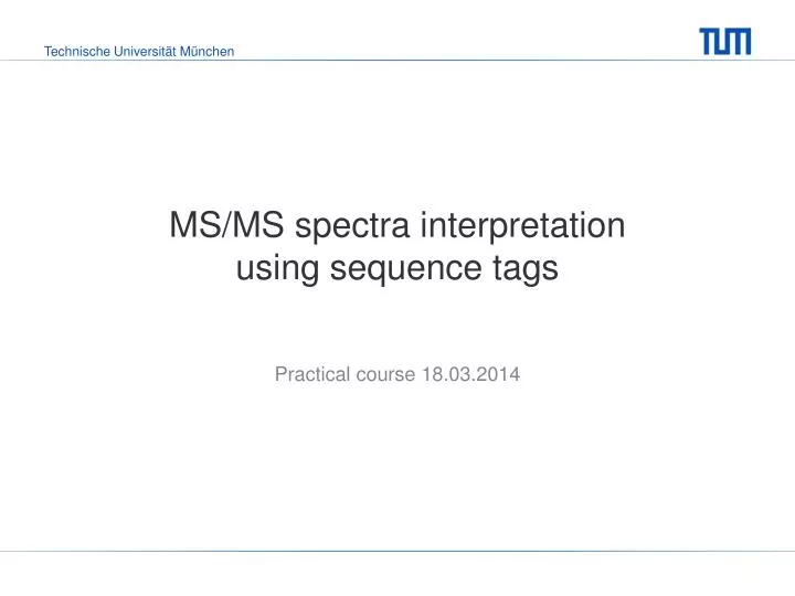 ms ms spectra interpretation using sequence tags