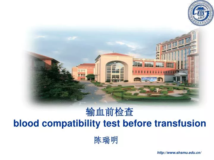 Blood Compatibility Test Before Transfusion N 