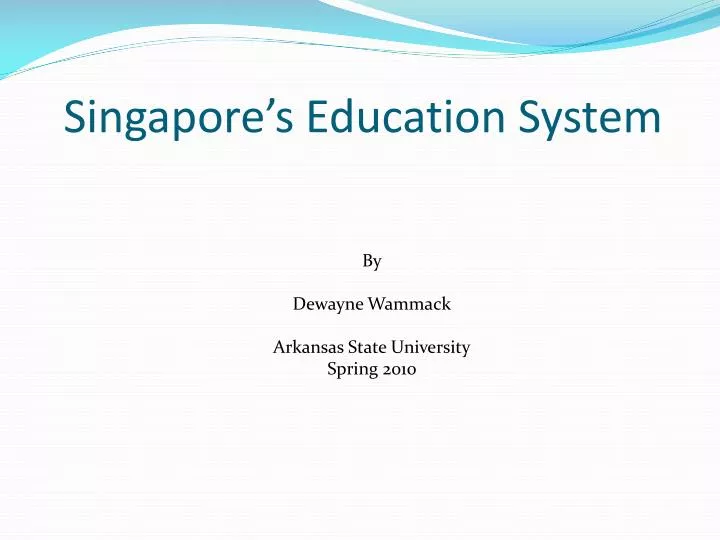 singapore s education system