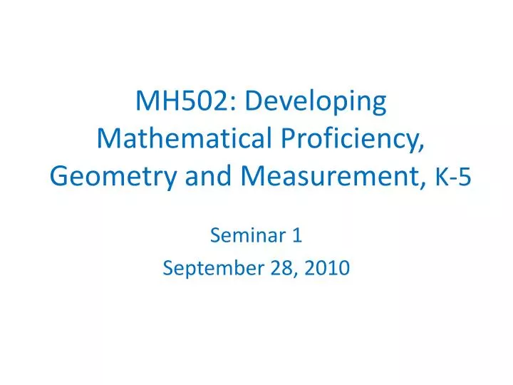 mh502 developing mathematical proficiency geometry and measurement k 5