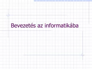bevezet s az informatik ba
