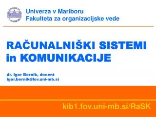 ra unalni ki sistemi in komunikacije