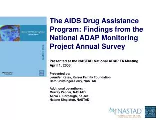 The National ADAP Monitoring Project and Survey