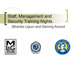 Staff, Management and Security Training Nights