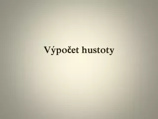 v po et hustoty