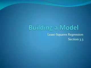 Building a Model