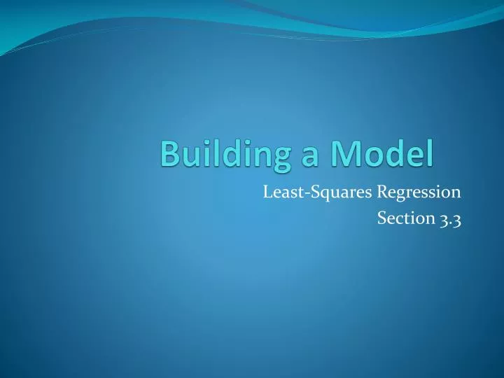 building a model
