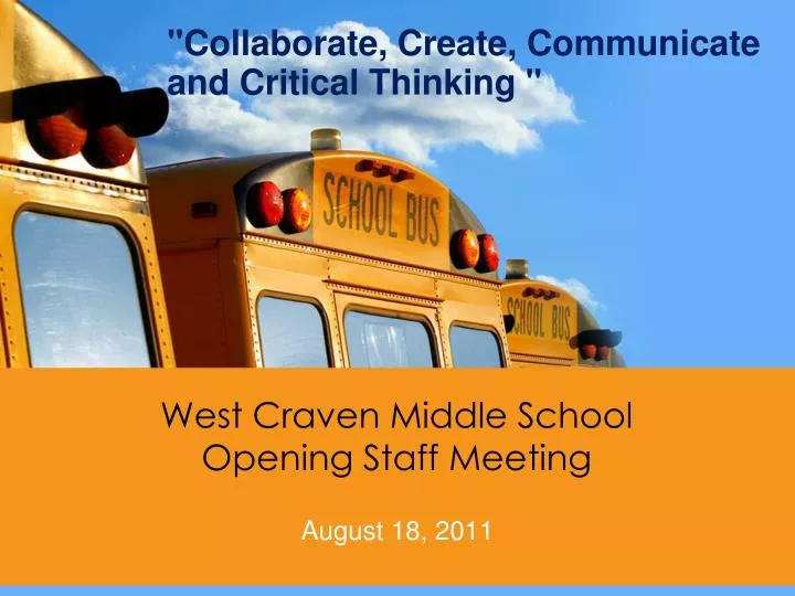west craven middle school opening staff meeting