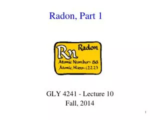 Radon, Part 1