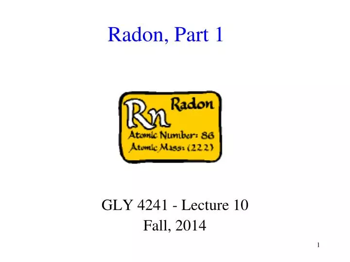 radon part 1
