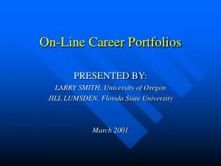 On-Line Career Portfolios