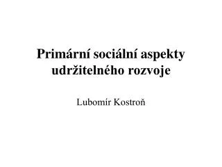 prim rn soci ln aspekty udr iteln ho rozvoje