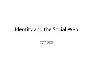 Identity and the Social Web