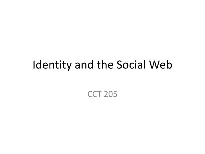 identity and the social web