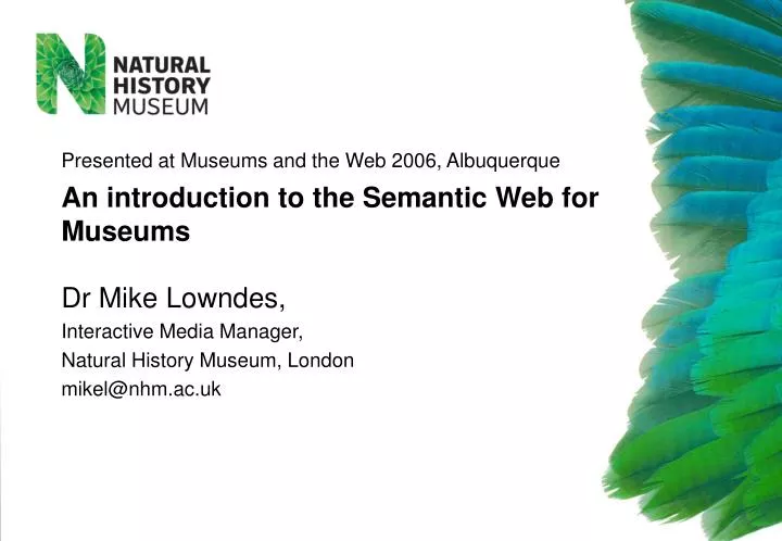 an introduction to the semantic web for museums