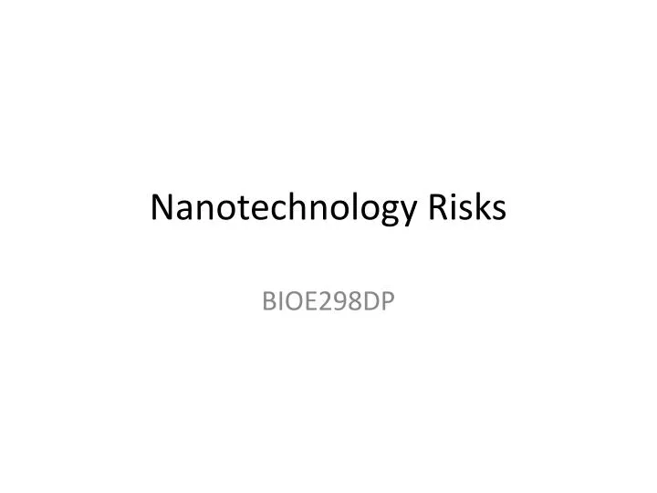 nanotechnology risks