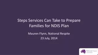 Steps Services Can Take to Prepare Families for NDIS Plan