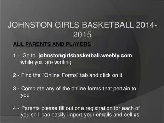 JOHNSTON GIRLS BASKETBALL 2014-2015