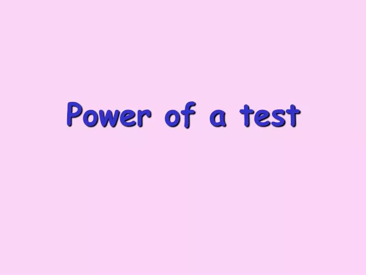 power of a test