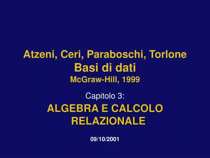 atzeni ceri paraboschi torlone basi di dati mcgraw hill 1999