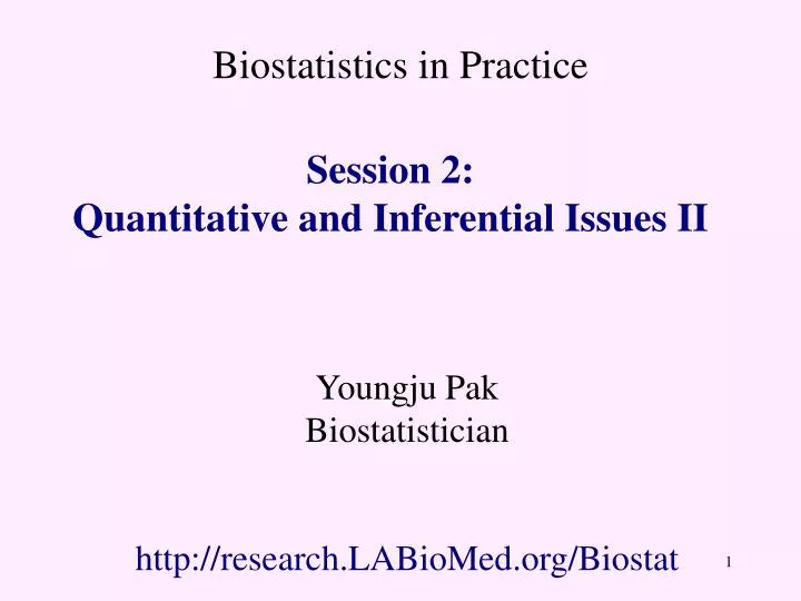 biostatistics in practice