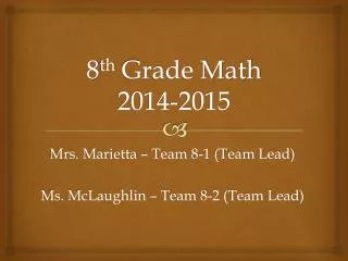 8 th Grade Math 2014-2015