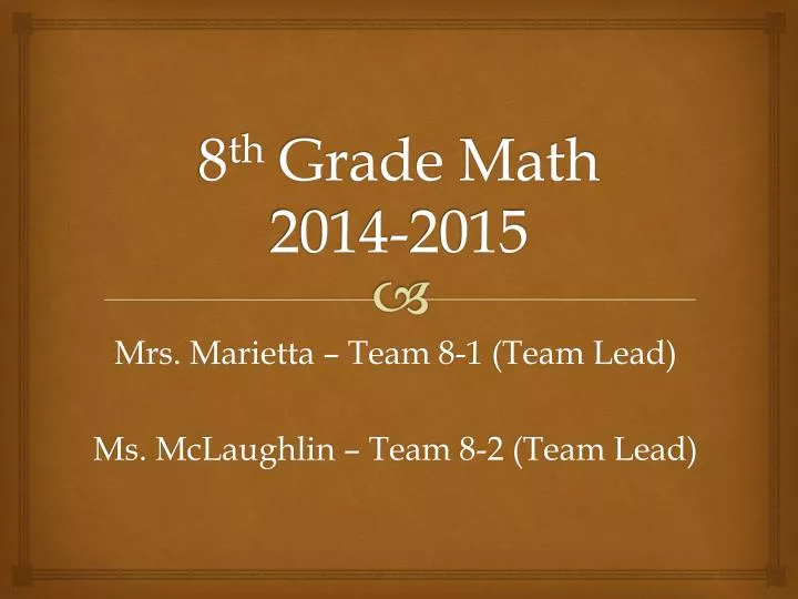 8 th grade math 2014 2015