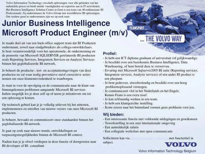 junior business intelligence microsoft product engineer m v