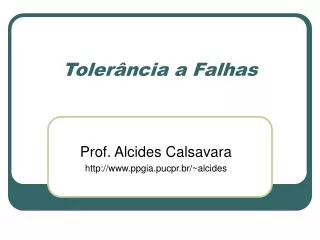 toler ncia a falhas