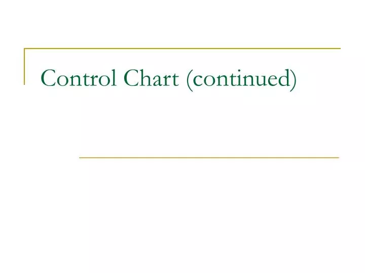 control chart continued