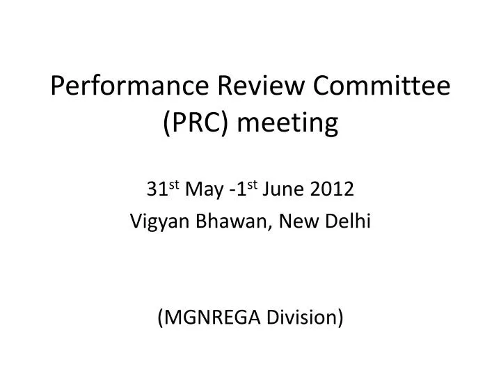 performance review committee prc meeting