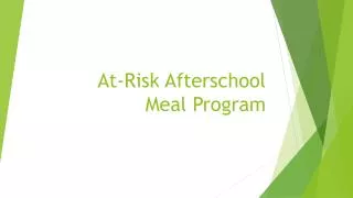 At-Risk Afterschool Meal Program