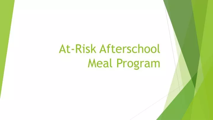 at risk afterschool meal program