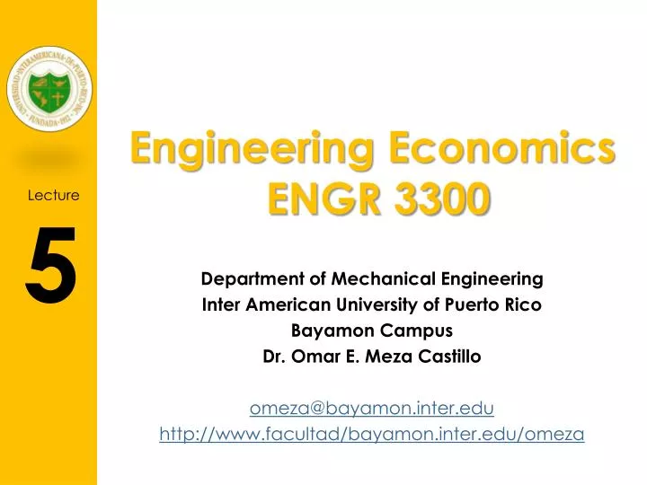 engineering economics engr 3300