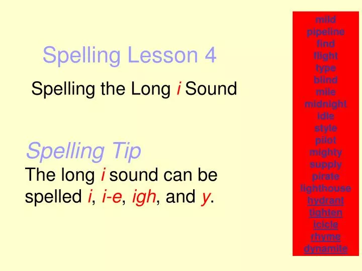 spelling lesson 4