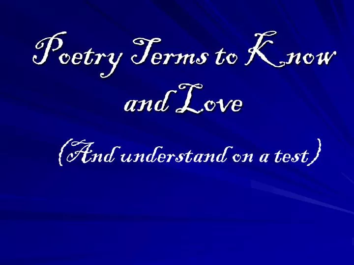 poetry terms to know and love
