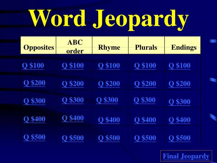 word jeopardy