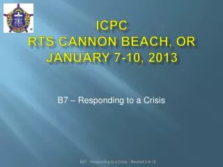 Icpc rts cannon beach, or January 7-10, 2013