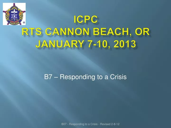 icpc rts cannon beach or january 7 10 2013