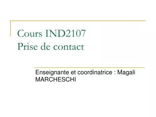 cours ind2107 prise de contact