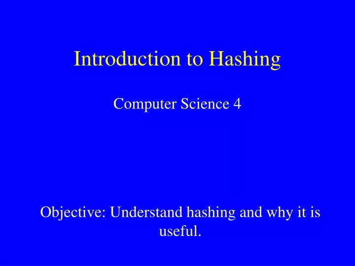 introduction to hashing