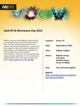 Utah RF &amp; Microwave Day 2013