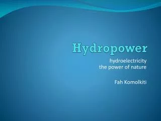 Hydropower