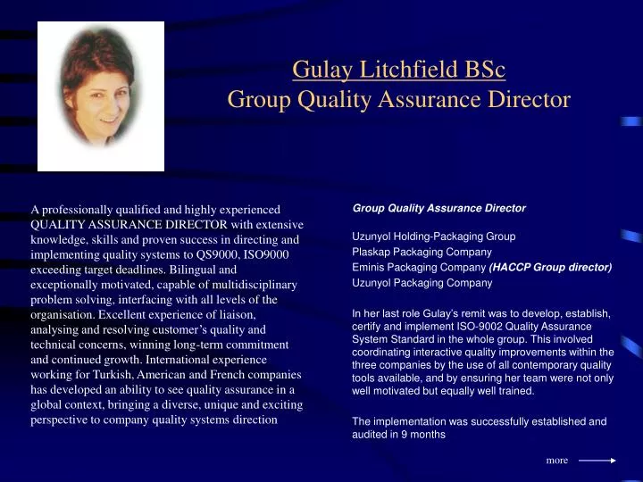 gulay litchfield bsc group quality assurance director
